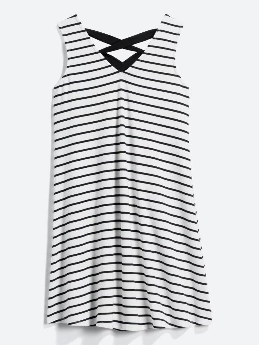 Fortune + Ivy White with Black Strips Knit Dress